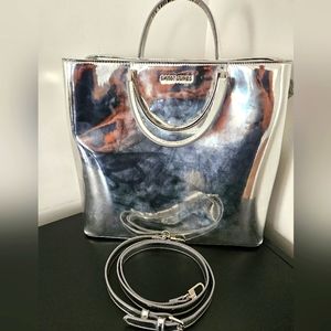 Sassy Jones Pamela'silver metallic  tote bag